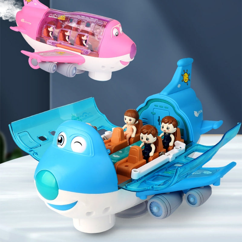 Airplane Toy Bump-And-Go Action With LED Flashing Light & Sound