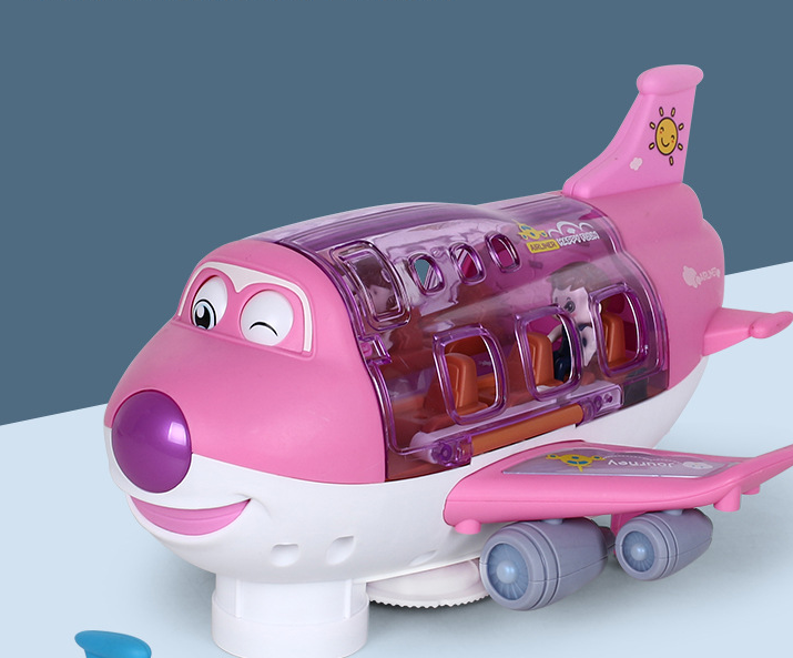 Airplane Toy Bump-And-Go Action With LED Flashing Light & Sound