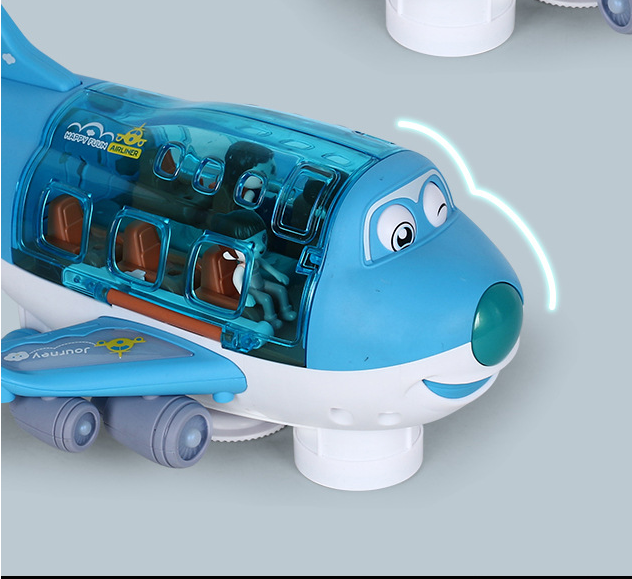 Airplane Toy Bump-And-Go Action With LED Flashing Light & Sound