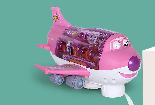 Airplane Toy Bump-And-Go Action With LED Flashing Light & Sound