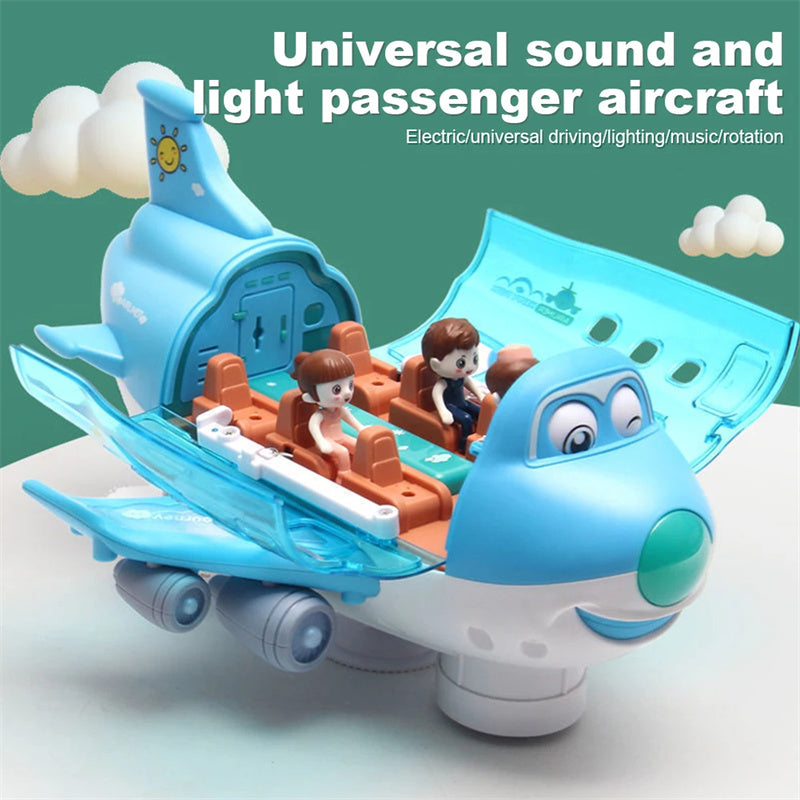 Airplane Toy Bump-And-Go Action With LED Flashing Light & Sound